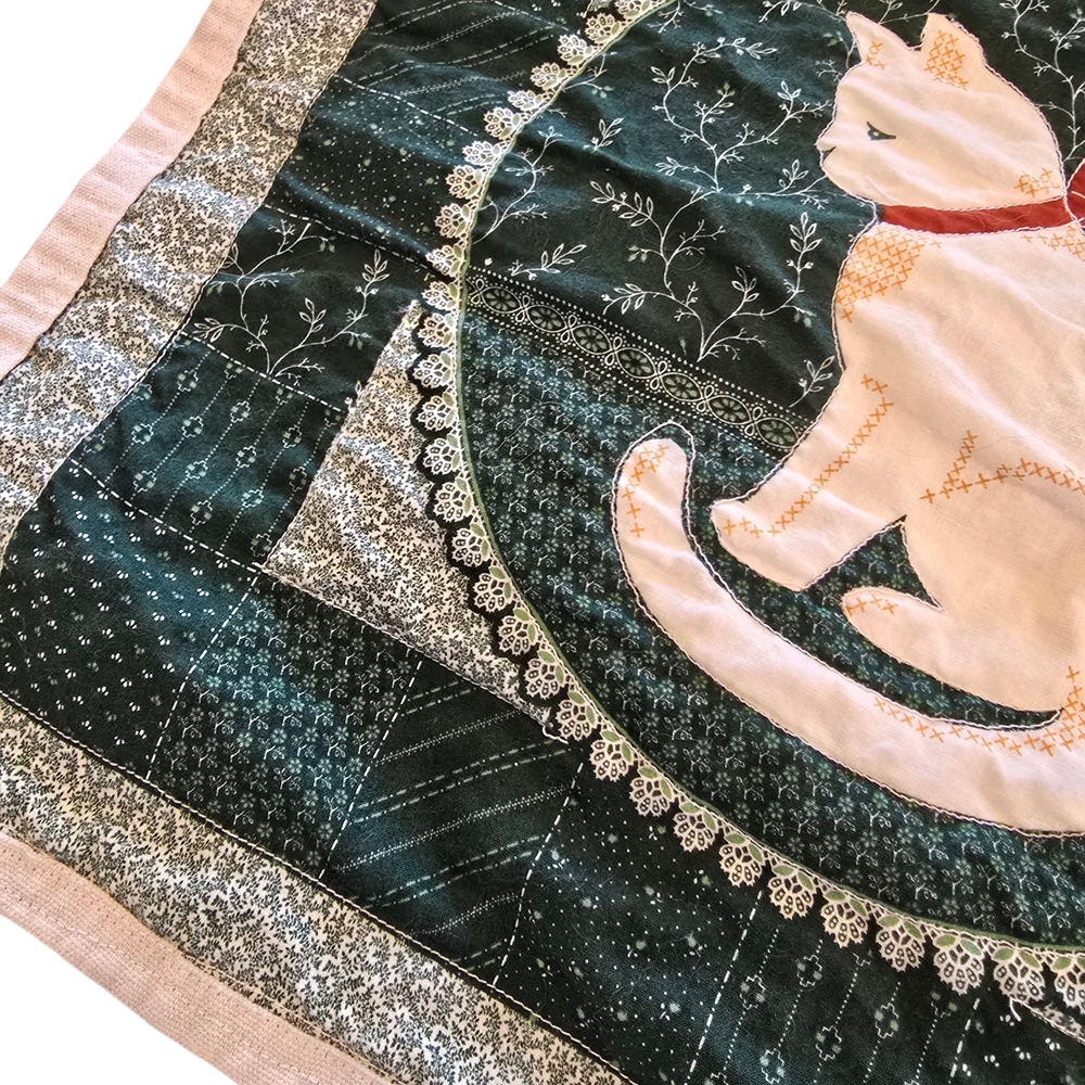 Upcycled Cat Kitten Quilted Tote Bag Adorable Cottagecore - Picture 6 of 6